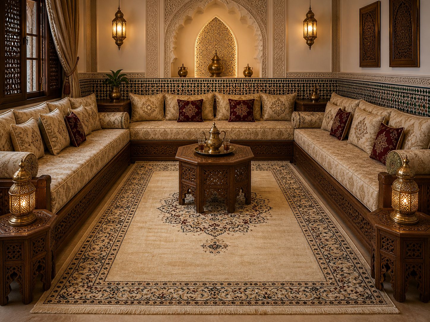 TAPIS made in balghalie luxe couleur beige  